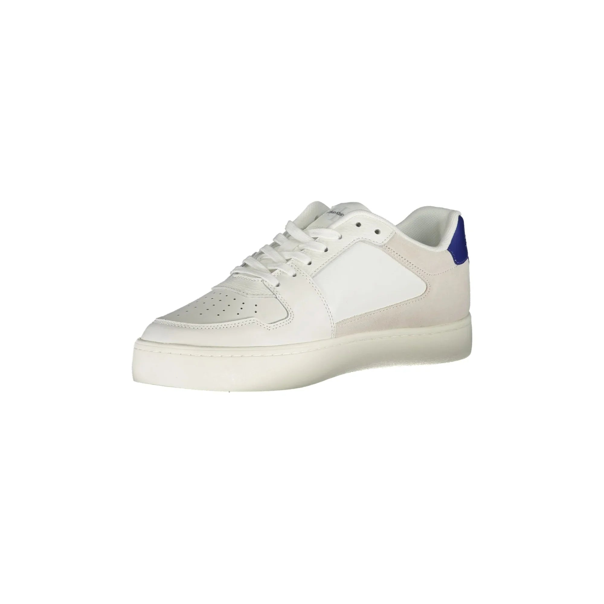 CALVIN KLEIN Men's White Sneakers with Contrast Details