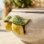 Centrotavola con Limoni Siciliani in Ceramica di Caltagirone Ø 25 cm - Madreperla