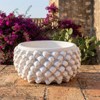 Vaso Mezza Pigna Senza Piede in Ceramica di Caltagirone — White Line