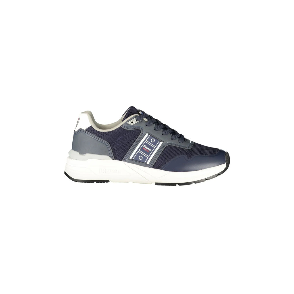 BLAUER Sneakers Uomo Blu con Lacci e Dettagli a Contrasto