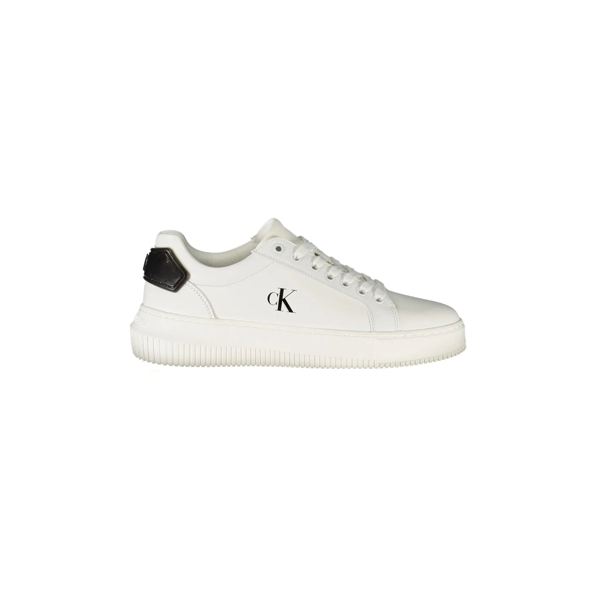 CALVIN KLEIN Women's White Sport Shoes with Black Details