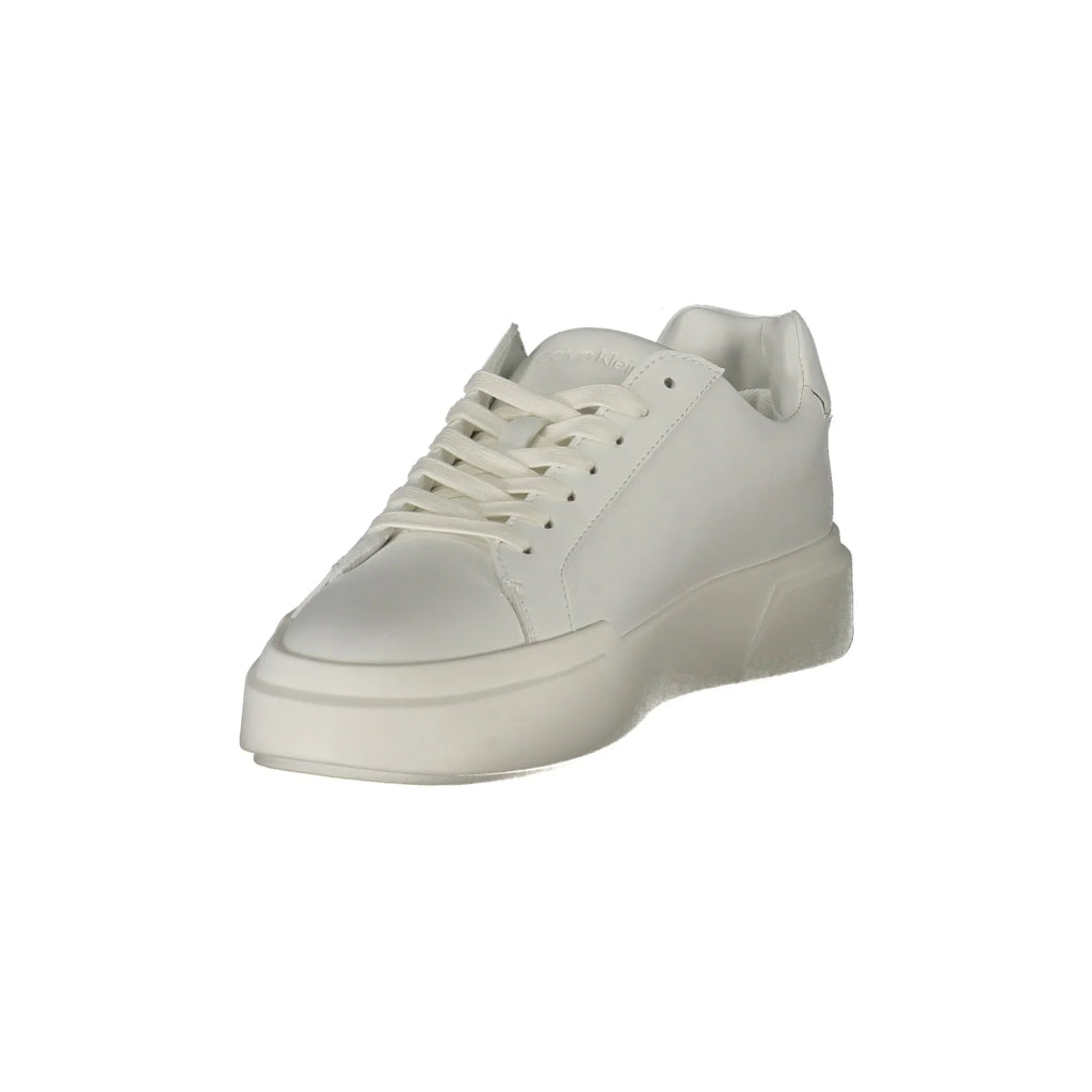 CALVIN KLEIN Women's White Lace-Up Sneakers with Removable Footbed