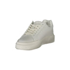 CALVIN KLEIN Women's White Lace-Up Sneakers with Removable Footbed
