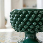 Vaso Mezza Pigna in Ceramica di Caltagirone — Verde Antico