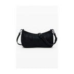 DESIGUAL Women's Black Embroidered Patch Alsacia Shoulder Bag