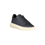 BLAUER Men's Blue Sneakers with Laces and Contrast Sole