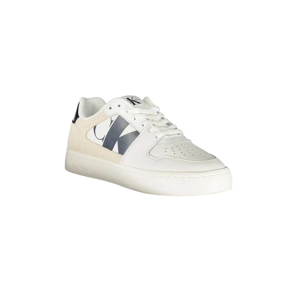 CALVIN KLEIN Scarpe Sneakers Bianche da Donna con Dettagli a Contrasto