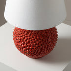 Lume palla a pigna in ceramica decoro Rosso Fuoco Ceramiche di Caltagirone Sofia