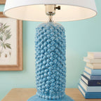 Lume Pigna Cilindro in Ceramica di Caltagirone h 60 cm — Turchese