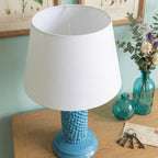 Lume Pigna Cilindro in Ceramica di Caltagirone h 60 cm — Turchese