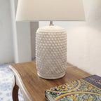 Lume Pigna Cilindro in Ceramica di Caltagirone h 60 cm — White Line