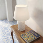 Lume Pigna Cilindro in Ceramica di Caltagirone h 60 cm — White Line