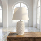 Lume Pigna Cilindro in Ceramica di Caltagirone h 60 cm — White Line