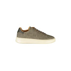 BLAUER Men's Grey Sneakers with Laces and Contrasting Sole