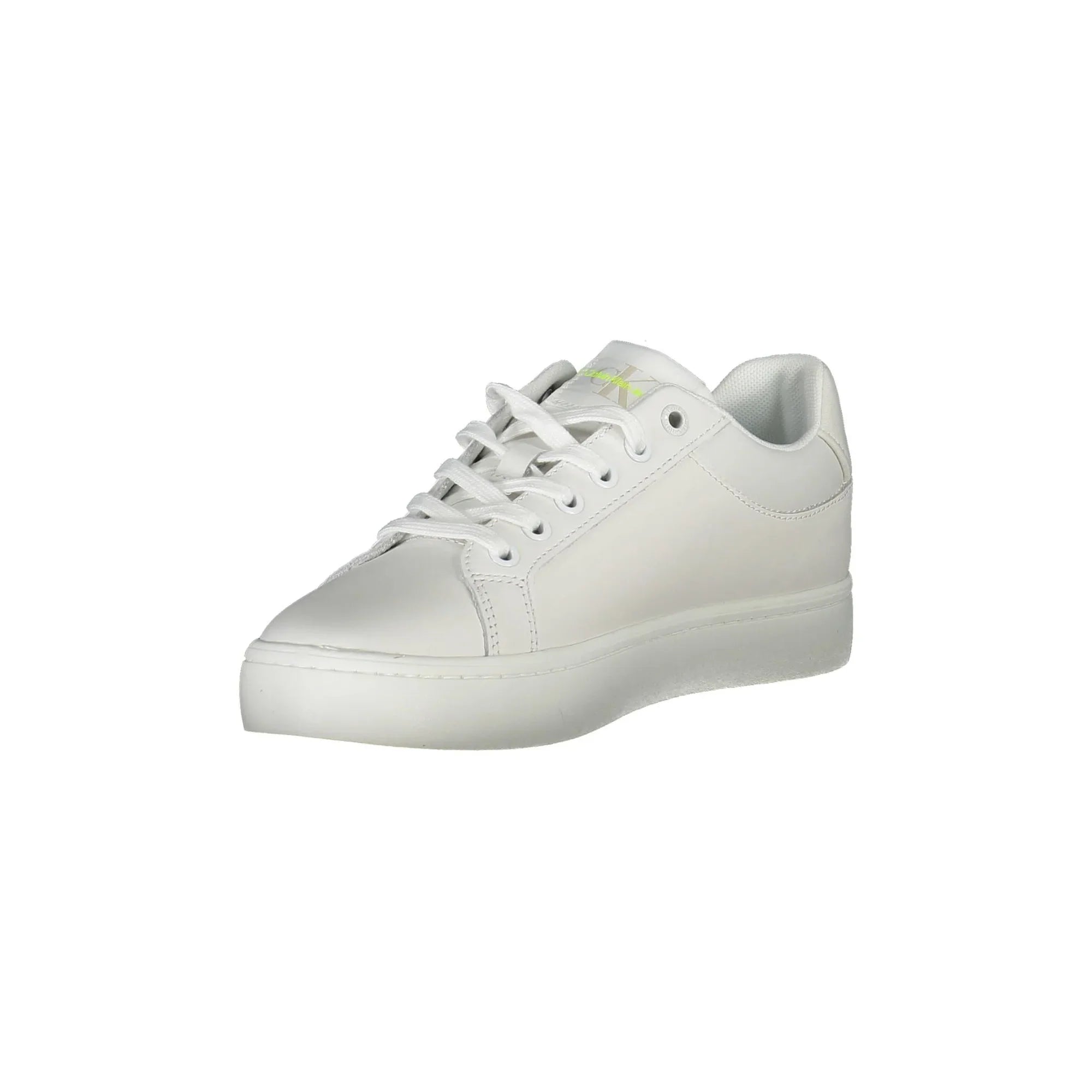 CALVIN KLEIN Women's White Sneakers with Contrast Details and Logo