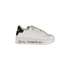 GAELLE PARIS Women's White Sneakers with Double Laces and Logo Print