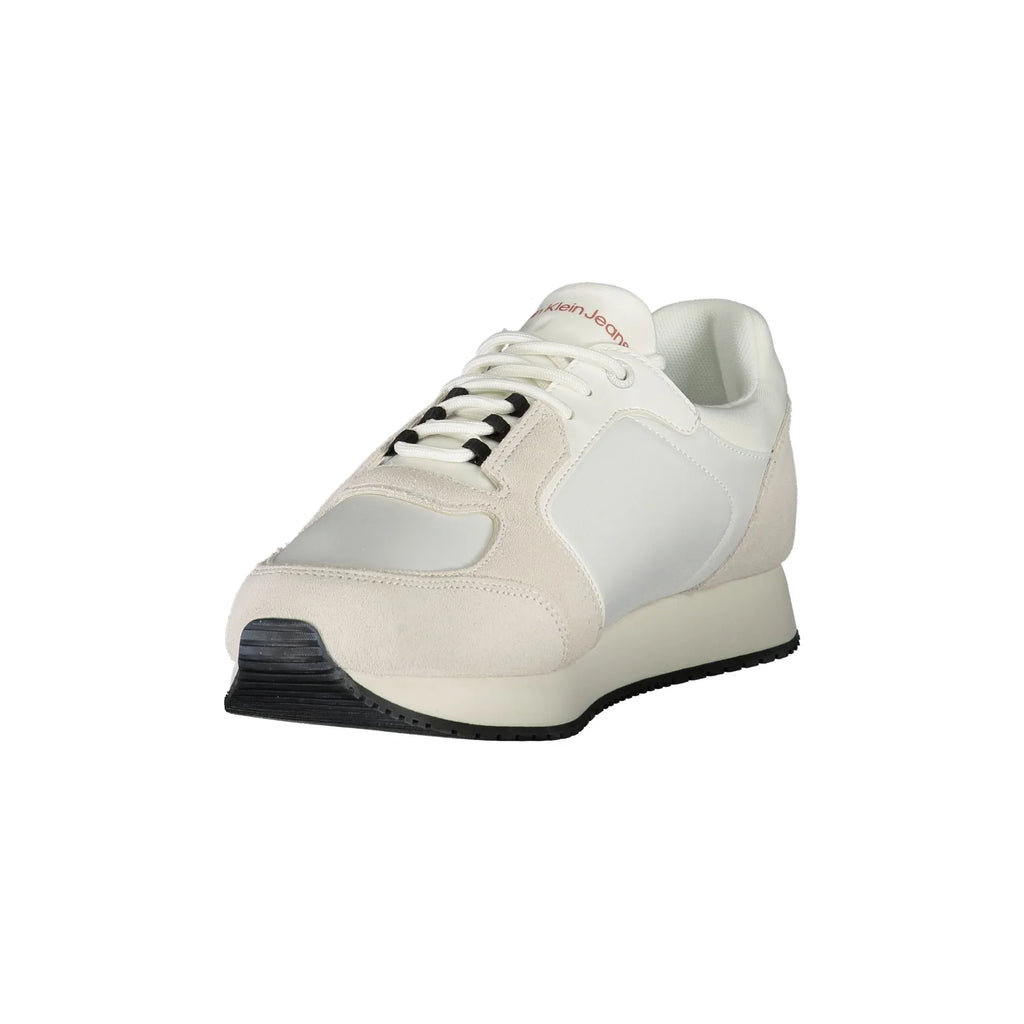 CALVIN KLEIN Scarpe Sneakers Uomo Bianche con Dettagli a Contrasto