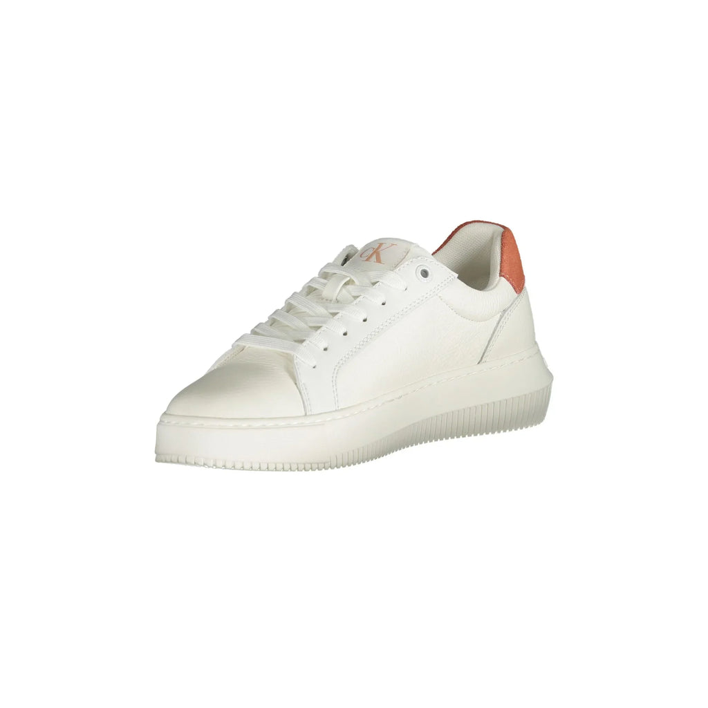 CALVIN KLEIN Scarpe Sneakers Donna Bianche con Dettagli Rosa