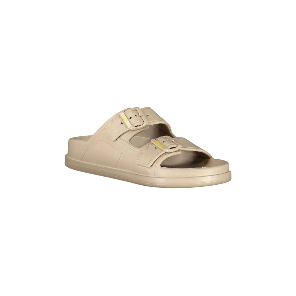 BLAUER Women's Beige Double Adjustable Buckle Slippers