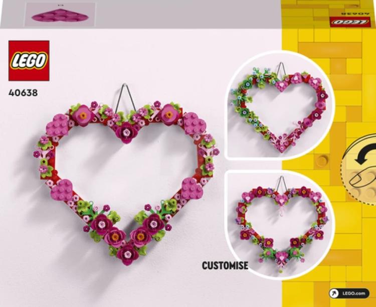 Lego - Ornamental Heart Flowers 40638 Home Decoration Building 20Cm