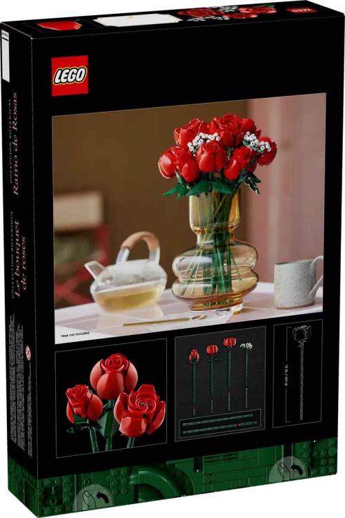 Lego - Icons: Flower Bouquet Of Roses Flower Bunch Building Kit With 822 Pieces
