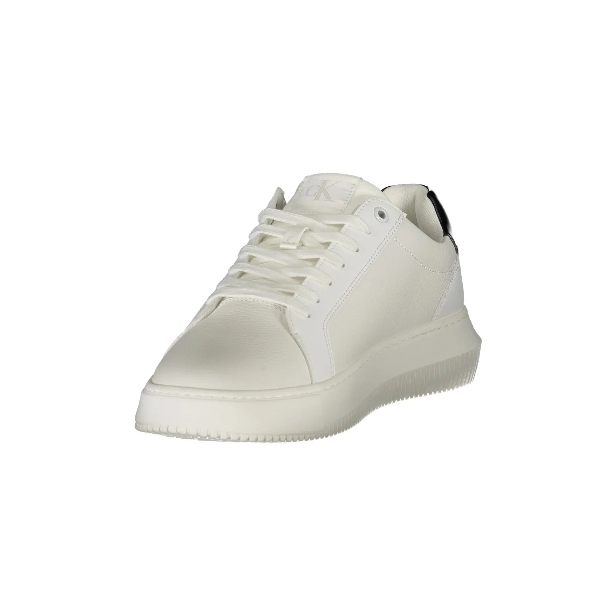 CALVIN KLEIN Men's White Sneakers with Black Details and Removable Insole