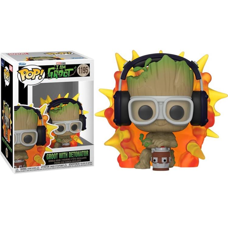 Funko Pop ! Marvel - I Am Groot (1195) Groot W/Detonator Bobble Vinyl Figure 9Cm