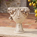 Testa Zahira con Limoni h 30 cm - Donna, Madreperla Antichizzato | Ceramica Caltagirone