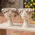 Testa Zahira con Limoni h 30 cm - Donna, Madreperla Antichizzato | Ceramica Caltagirone