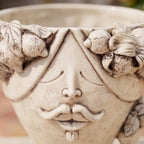 Testa Zahira con Limoni h 30 cm - Uomo, Madreperla Antichizzato | Ceramica Caltagirone