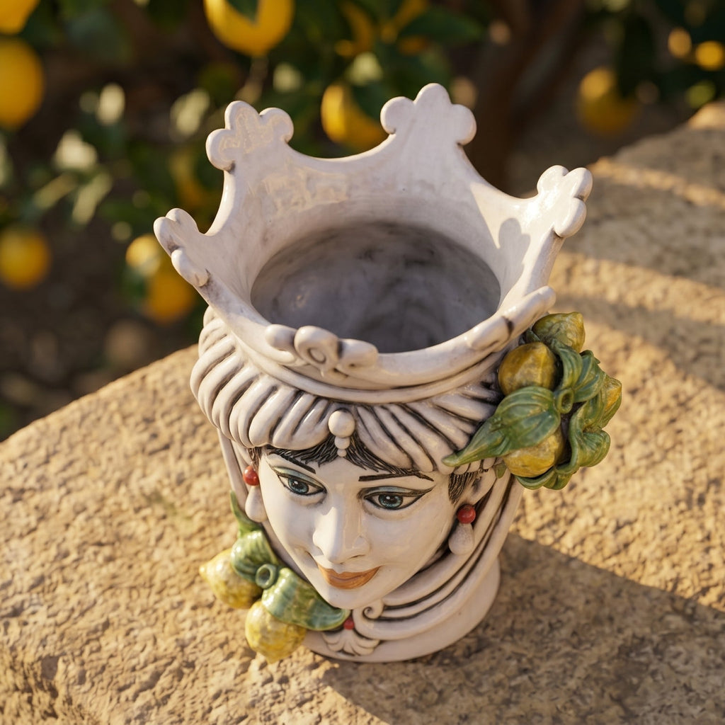Head h 25 with yellow Sicilian lemons in mother-of-pearl female