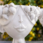 Testa Zahira con Limoni h 30 cm - Donna, White Line | Ceramica Caltagirone