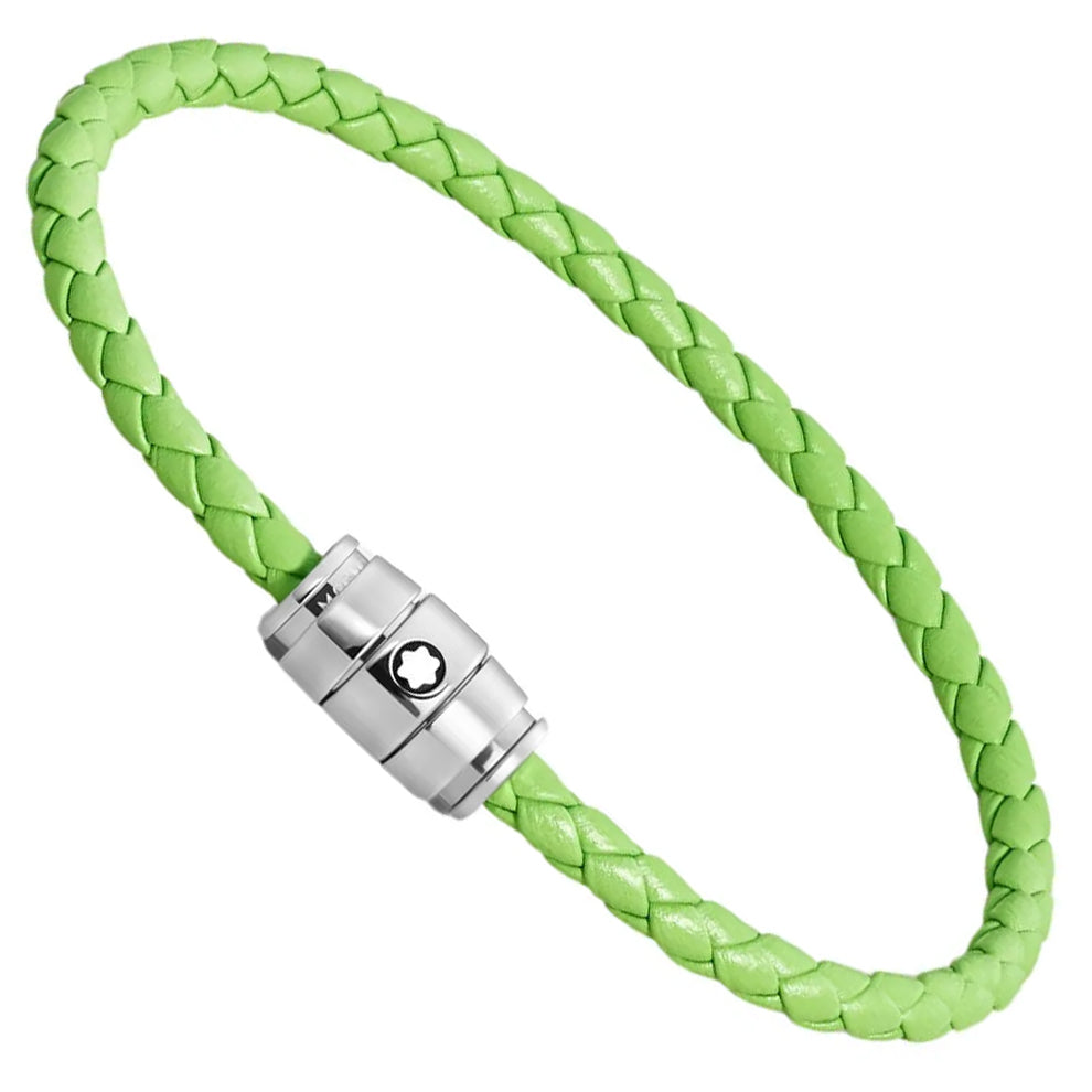 Montblanc Meisterstück Lime 3-Ring Steel Bracelet and Leather Size L 13429268