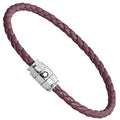 Montblanc 3-ring steel and leather Meisterstück Cassis bracelet size M 13431363