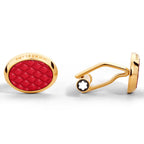 Montblanc Meisterstück oval cufflinks steel yellow gold PVD finish 134469