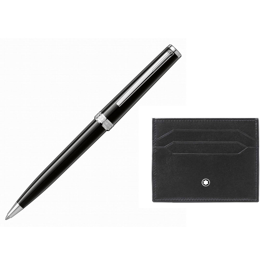 Montblanc Pix Ballpoint Pen and 6cc Meisterstuck Credit Card Holder Black 137793