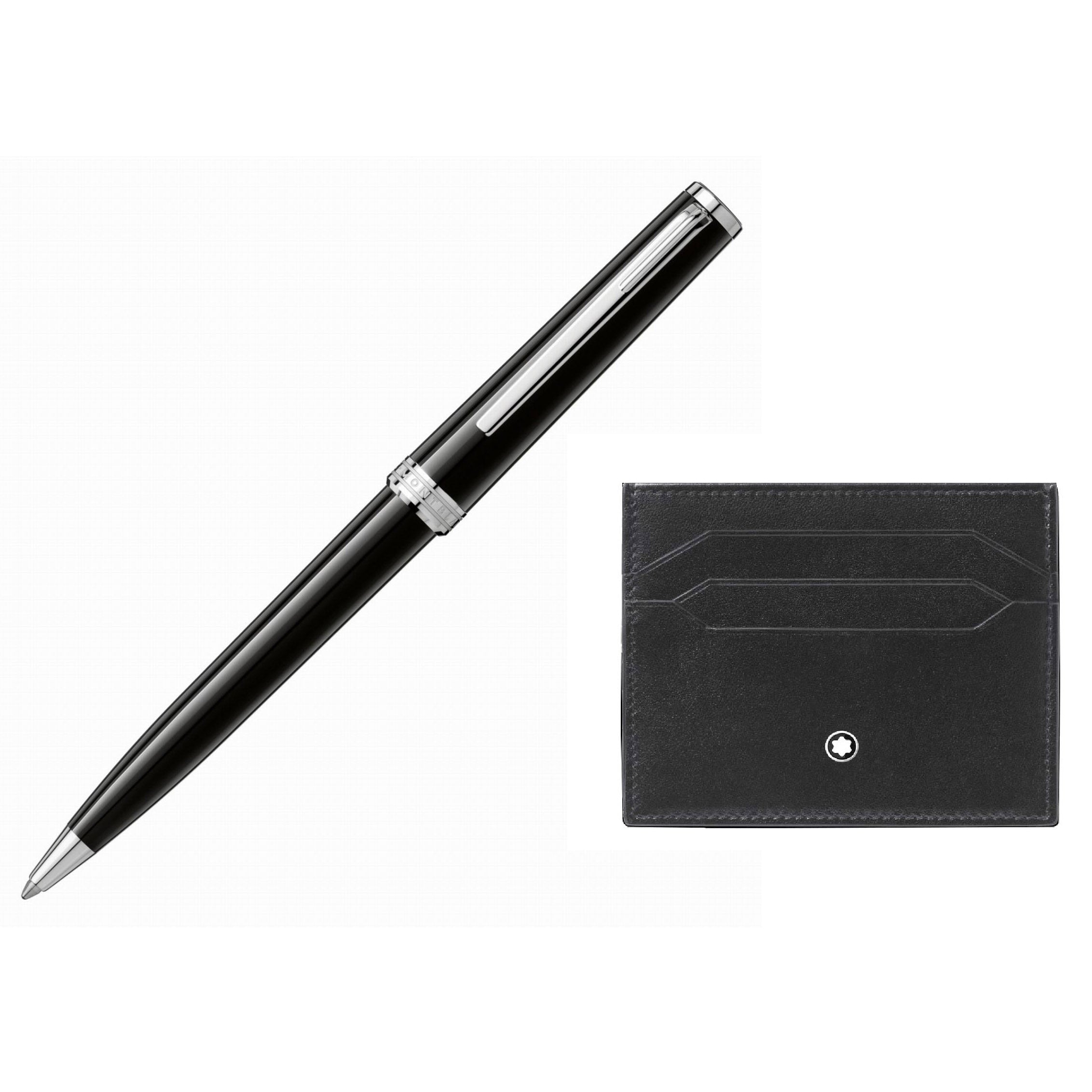 Montblanc Pix Ballpoint Pen and 6cc Meisterstuck Credit Card Holder Black 137793