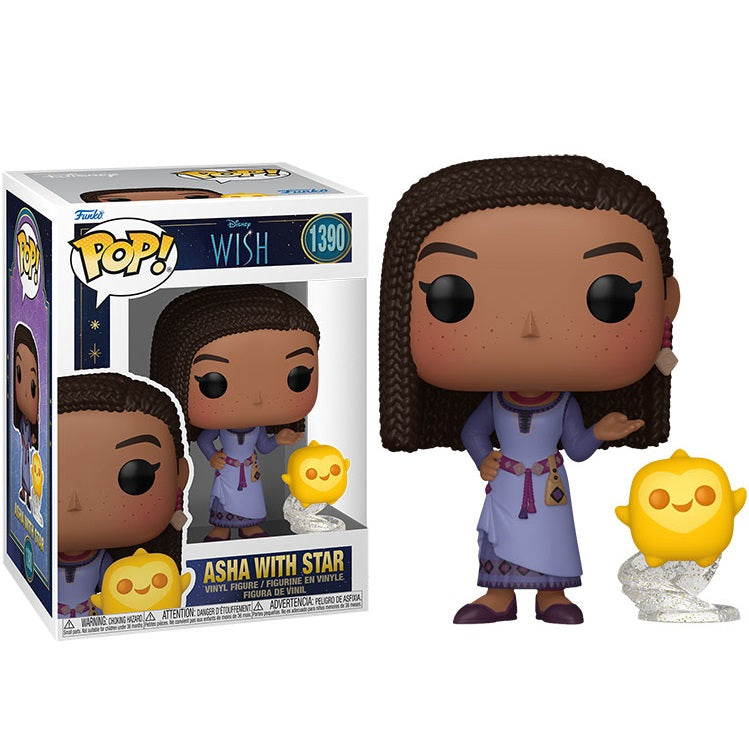 Funko Pop! Disney Wish (1390) Asha With Star Vinyl Figure 9Cm Collectible Statue