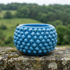 Vaso Mezza Pigna Senza Piede in Ceramica di Caltagirone — Turchese