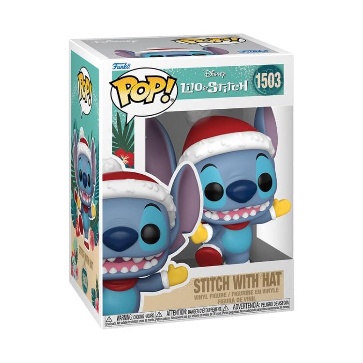 Funko Pop! Disney Lilo & Stitch Holiday (1503) Stitch W/Hat Vinyl Figure 9Cm