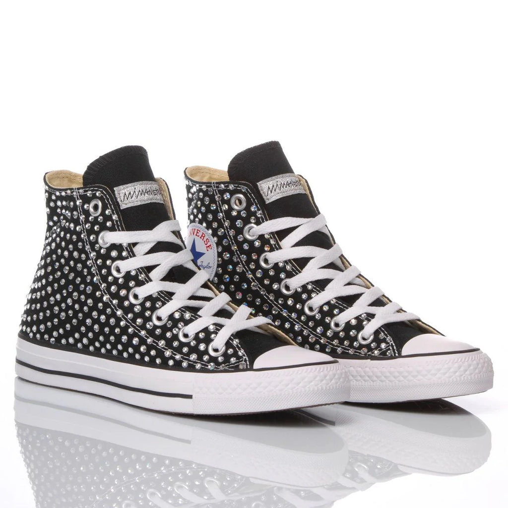 Black Swarovski Converse