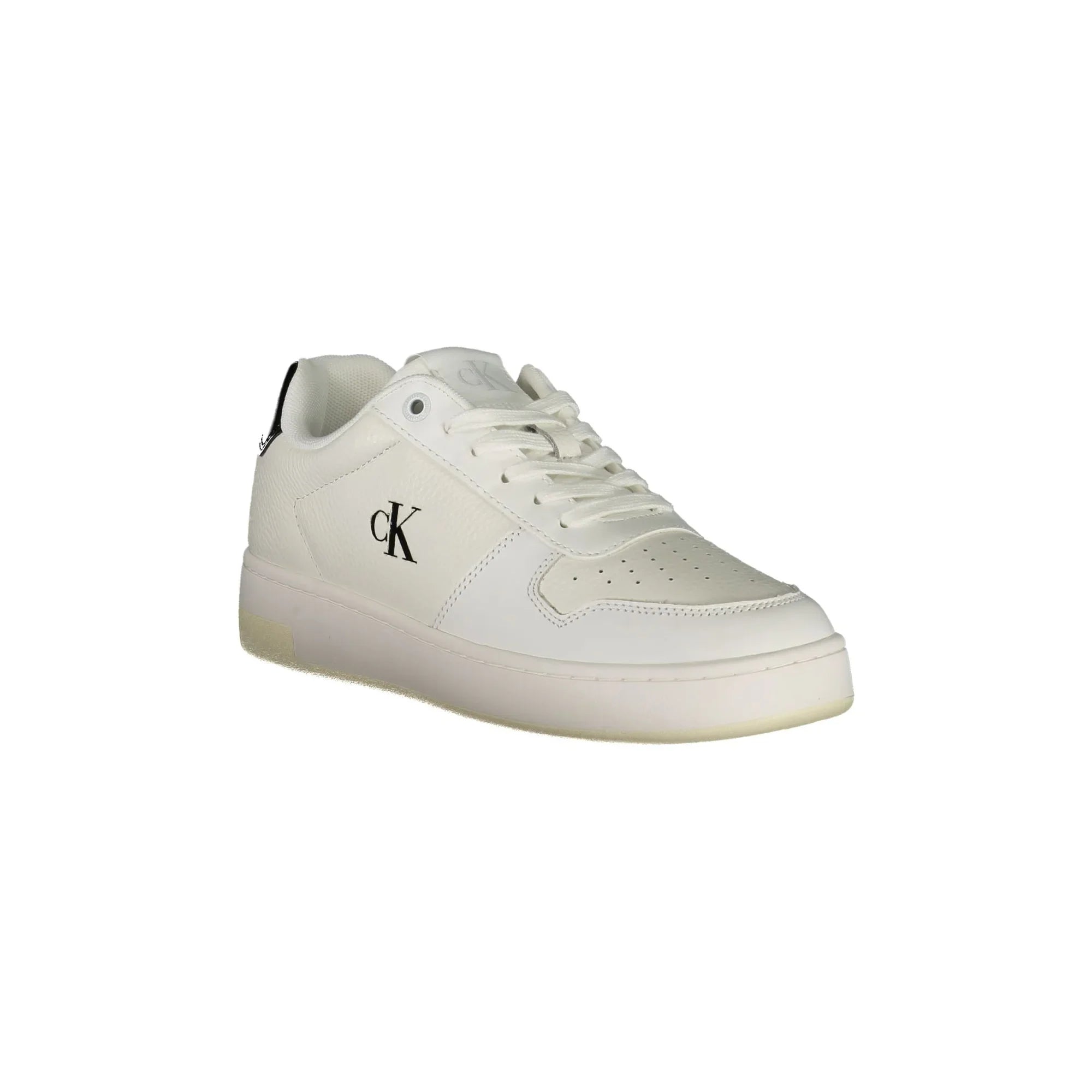 CALVIN KLEIN Women's White Sport Shoe with Black Details and Logo