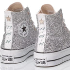 Converse Silver Glitter Platform