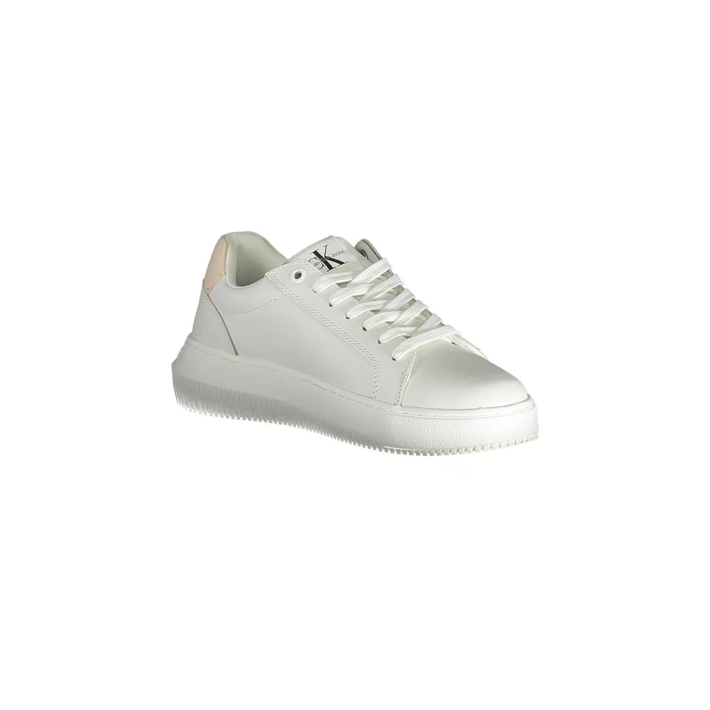 CALVIN KLEIN Scarpe Sneakers Donna Bianche con Dettagli Logo