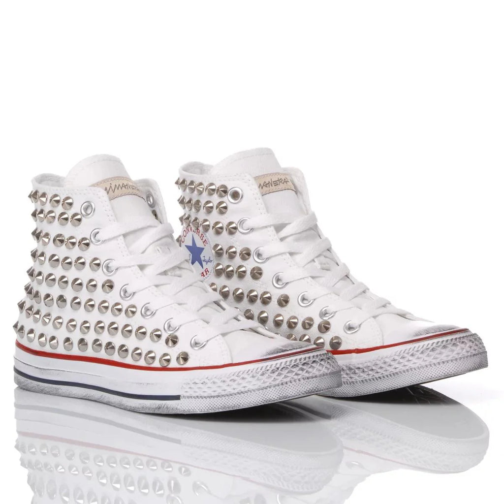 White Studded Converse