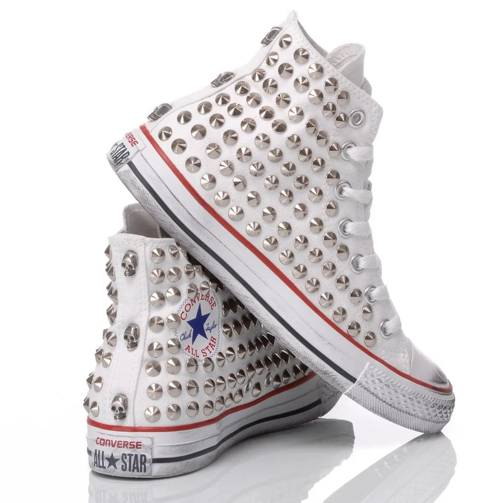 White Studded Converse