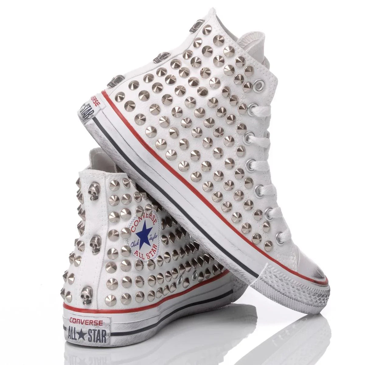 White Studded Converse