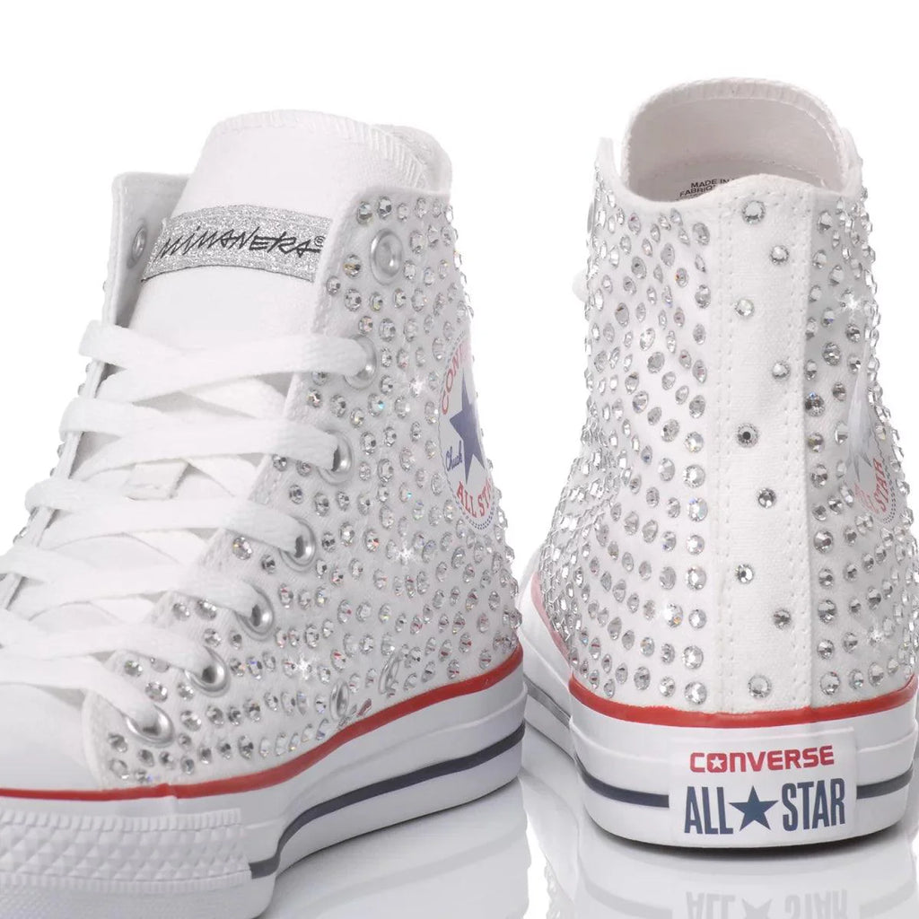 White Swarovski Converse