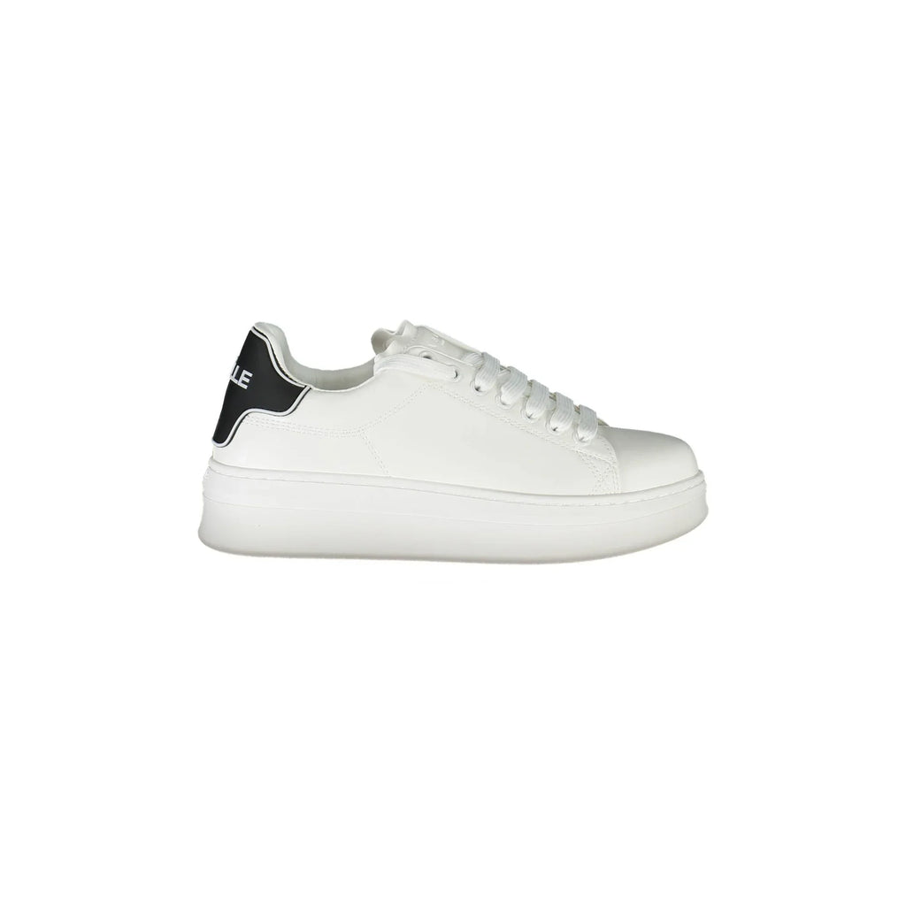 GAELLE PARIS Women's White Sneakers with Double Contrasting Laces
