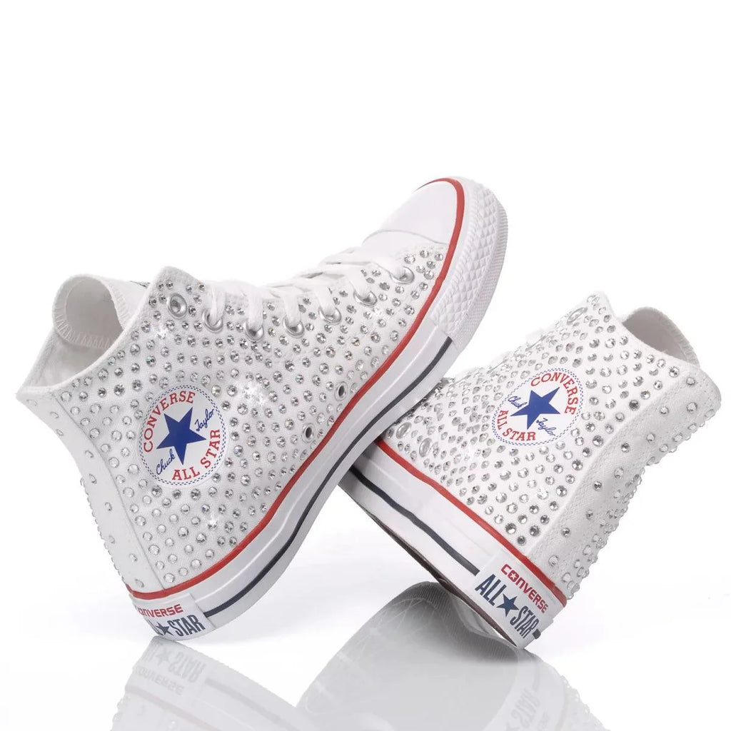 White Swarovski Converse